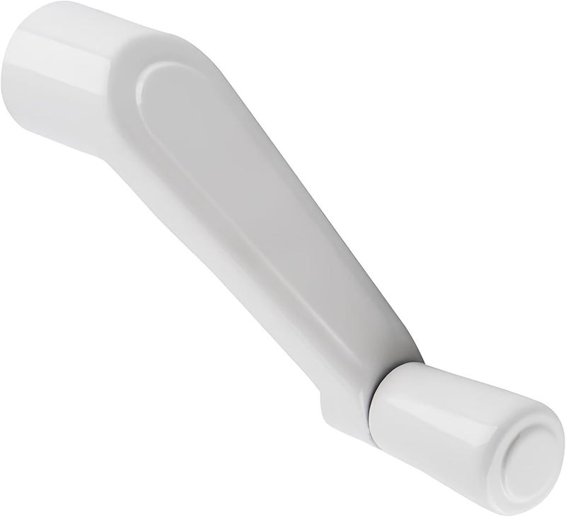 Brixwell Crank Handle White Aluminum 3/8 Inch Spline, 2-11/16 Inch Length, 1-1/2 Inch Height, 9/16 Inch Knob Diameter, Durable Window Hardware Replacement for Smooth Operation and Secure Connection - Image 1
